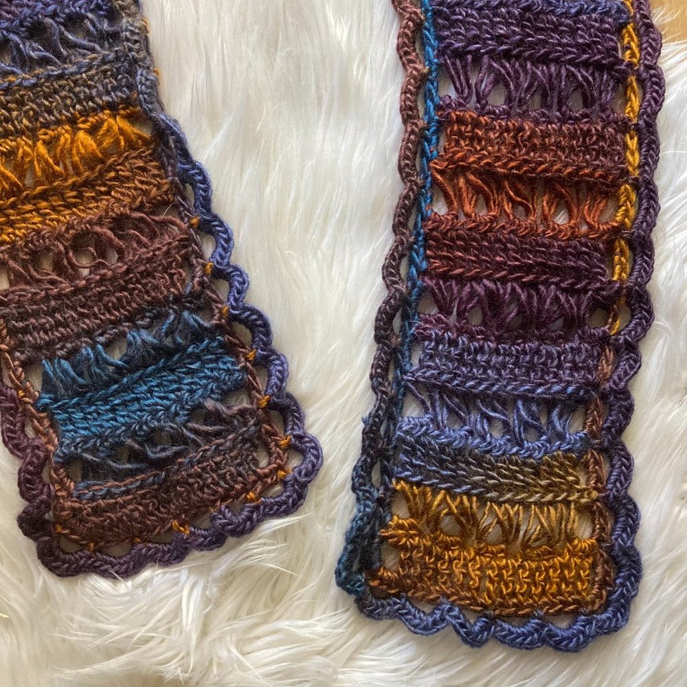 Handmade Fall Themed Crocheted Adult Unisex Scarf - Picture 2 of 3